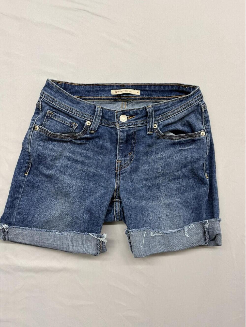 Levi's 529 Curvy Cut Off Denim Shorts Women's Size 4 Dark Wash Indigo